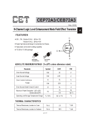 Datasheet CEP72A3 производства CET