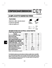 Datasheet CSP20C04 manufacturer CET
