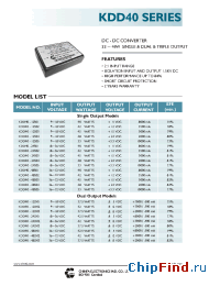 Datasheet KDD40-48S01 manufacturer Chinfa