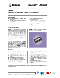 Datasheet CC1050DK-433 manufacturer Chipcon