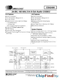 Datasheet CS42406-CQZ manufacturer Cirrus