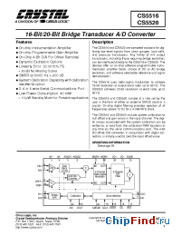 Datasheet CS5516A manufacturer Cirrus