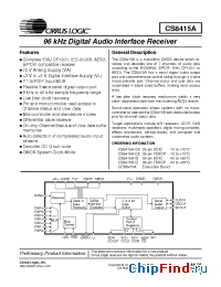 Datasheet CS8415A-IZ manufacturer Cirrus