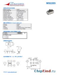 Datasheet MS2205L4 manufacturer CIT