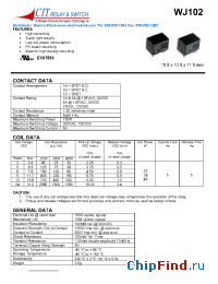 Datasheet WJ1021A112VDC.20 manufacturer CIT
