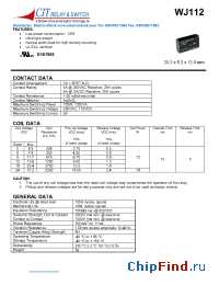 Datasheet WJ1121AS6VDC manufacturer CIT