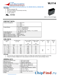 Datasheet WJ1141AS1012VDC3.5 manufacturer CIT