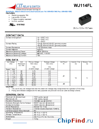 Datasheet WJ114FL1CS12110VDC3.5 manufacturer CIT