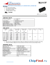 Datasheet WJ117F1AS60VDC manufacturer CIT