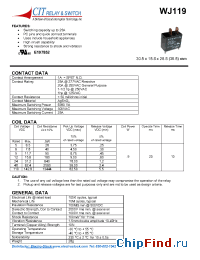 Datasheet WJ1191A110VDC manufacturer CIT