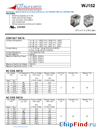 Datasheet WJ1521AF6VDC manufacturer CIT