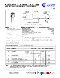 Datasheet CLE232W manufacturer Clairex