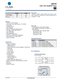 Datasheet LAA100PTR manufacturer Clare