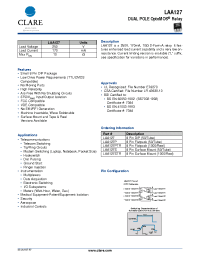 Datasheet LAA127STR manufacturer Clare