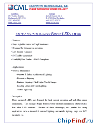 Datasheet CMDA51CB15D13L manufacturer CML