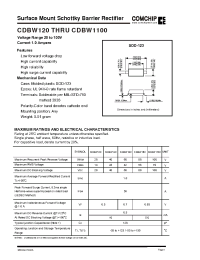 Datasheet CDBW160 manufacturer Comchip