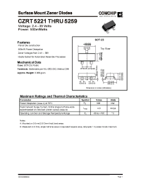 Datasheet CZRT5240 manufacturer Comchip