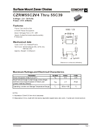 Datasheet CZRW55C20 manufacturer Comchip