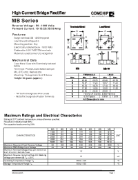 Datasheet MB2505-2510 manufacturer Comchip