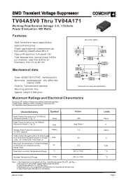 Datasheet TV04A5V0 manufacturer Comchip