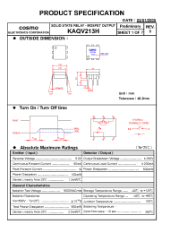 Datasheet KAQV213H manufacturer COSMO