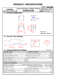 Datasheet KAQV214H manufacturer COSMO