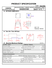 Datasheet KAQV216H manufacturer COSMO