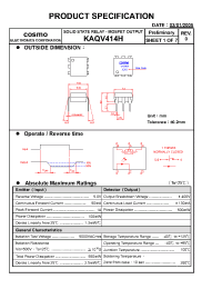 Datasheet KAQV414H manufacturer COSMO