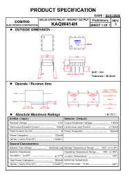 Datasheet KAQW414H manufacturer COSMO