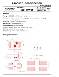 Datasheet KL195W01 manufacturer COSMO