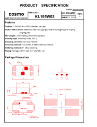 Datasheet KL195W03 manufacturer COSMO