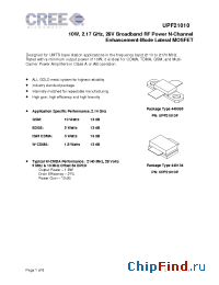Datasheet UPF21010 manufacturer Cree