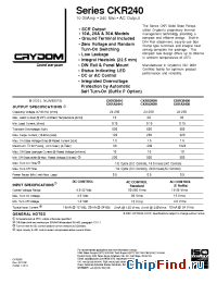 Datasheet CKRA2420 manufacturer Crydom