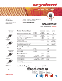 Datasheet CRNA20-1000 manufacturer Crydom