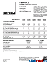 Datasheet CSE2475-10 manufacturer Crydom