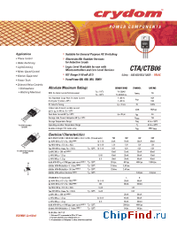 Datasheet CTA06-400SW manufacturer Crydom