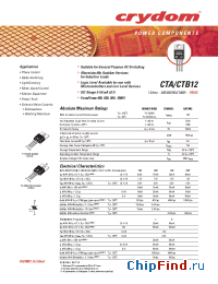 Datasheet CTA12-1000B manufacturer Crydom