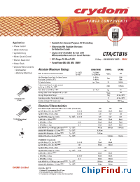 Datasheet CTA16-1000BW manufacturer Crydom