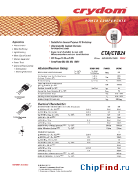 Datasheet CTA24-1000BW manufacturer Crydom