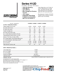 Datasheet H12D4825-10 manufacturer Crydom