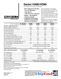 Datasheet HA60125-10 manufacturer Crydom
