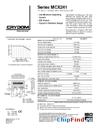 Datasheet MCX241R manufacturer Crydom