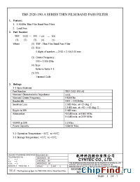 Datasheet TBF2520-190-A1 manufacturer Cyntec