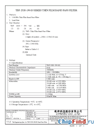 Datasheet TBF2520-190-B2 manufacturer Cyntec