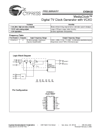 Datasheet CY24133ZC-1 manufacturer Cypress