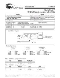 Datasheet CY24212 manufacturer Cypress