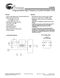 Datasheet CY25702 manufacturer Cypress