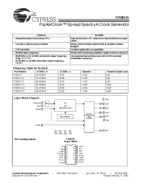 Datasheet CY26121 manufacturer Cypress