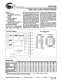 Datasheet CY27C128-120PC manufacturer Cypress