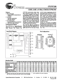 Datasheet CY27C128-200JC manufacturer Cypress